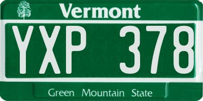 VT license plate YXP378