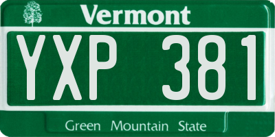 VT license plate YXP381