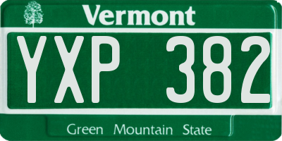 VT license plate YXP382