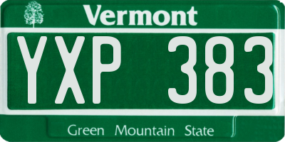 VT license plate YXP383