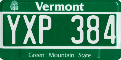 VT license plate YXP384