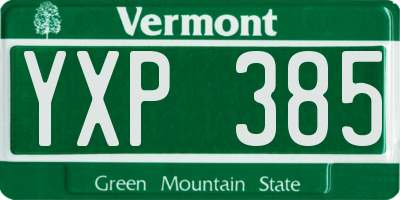VT license plate YXP385