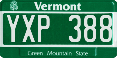 VT license plate YXP388