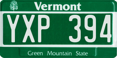 VT license plate YXP394