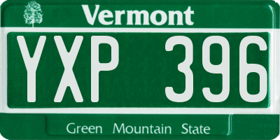VT license plate YXP396