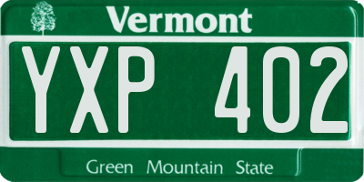 VT license plate YXP402