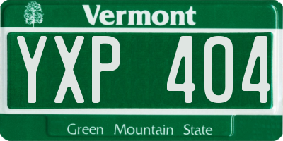 VT license plate YXP404