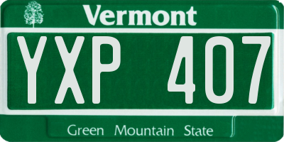 VT license plate YXP407