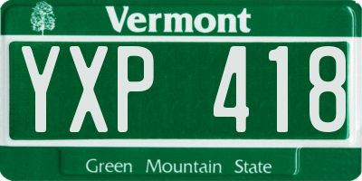 VT license plate YXP418