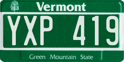 VT license plate YXP419