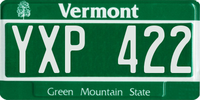 VT license plate YXP422