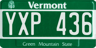 VT license plate YXP436