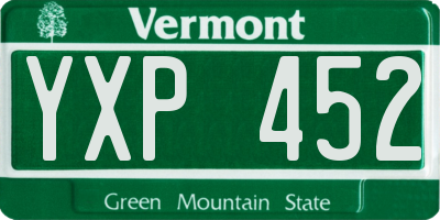 VT license plate YXP452
