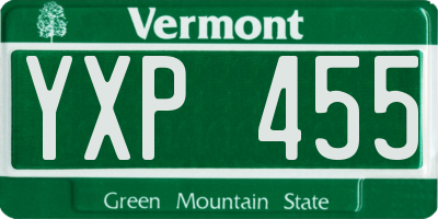 VT license plate YXP455