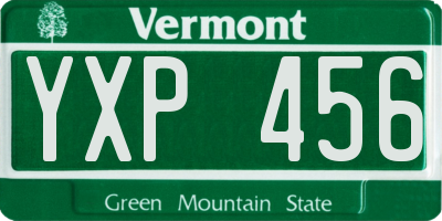 VT license plate YXP456
