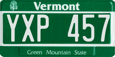VT license plate YXP457