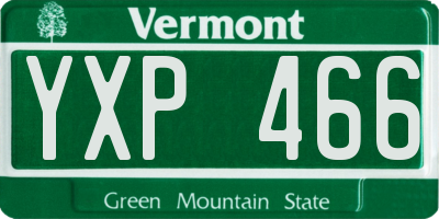VT license plate YXP466