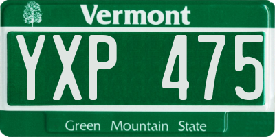 VT license plate YXP475