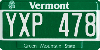 VT license plate YXP478