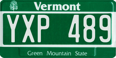 VT license plate YXP489