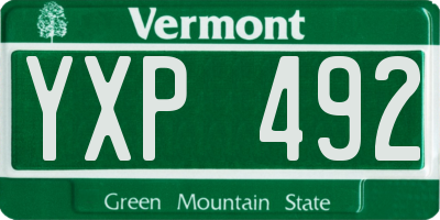 VT license plate YXP492