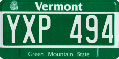 VT license plate YXP494