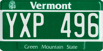 VT license plate YXP496