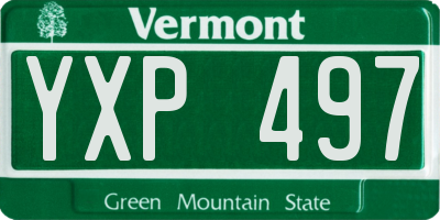 VT license plate YXP497