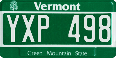 VT license plate YXP498