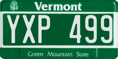 VT license plate YXP499