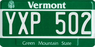 VT license plate YXP502