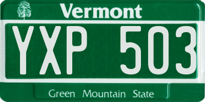VT license plate YXP503