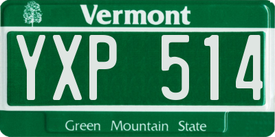 VT license plate YXP514