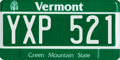 VT license plate YXP521