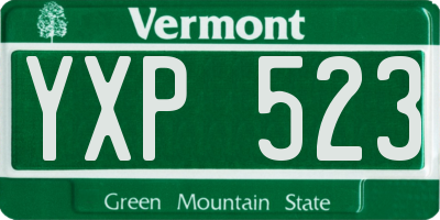 VT license plate YXP523
