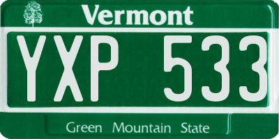 VT license plate YXP533