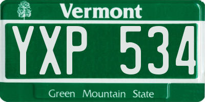 VT license plate YXP534