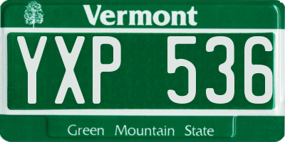 VT license plate YXP536