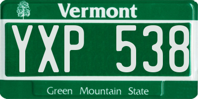 VT license plate YXP538
