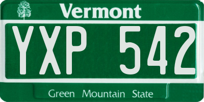 VT license plate YXP542