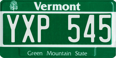 VT license plate YXP545