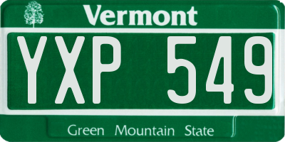 VT license plate YXP549