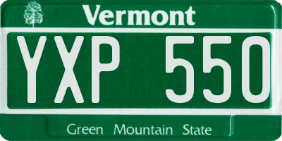 VT license plate YXP550