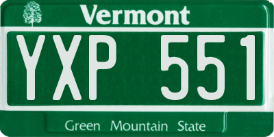 VT license plate YXP551