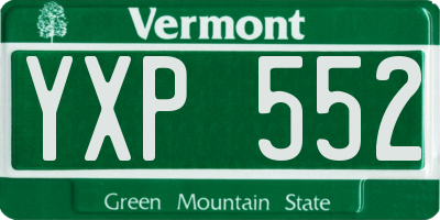 VT license plate YXP552