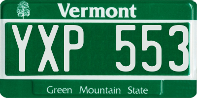 VT license plate YXP553