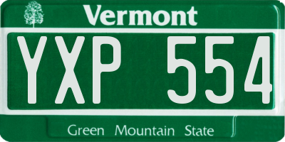 VT license plate YXP554