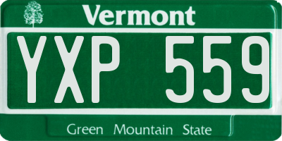 VT license plate YXP559