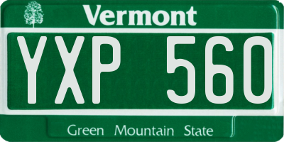 VT license plate YXP560
