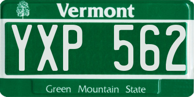 VT license plate YXP562